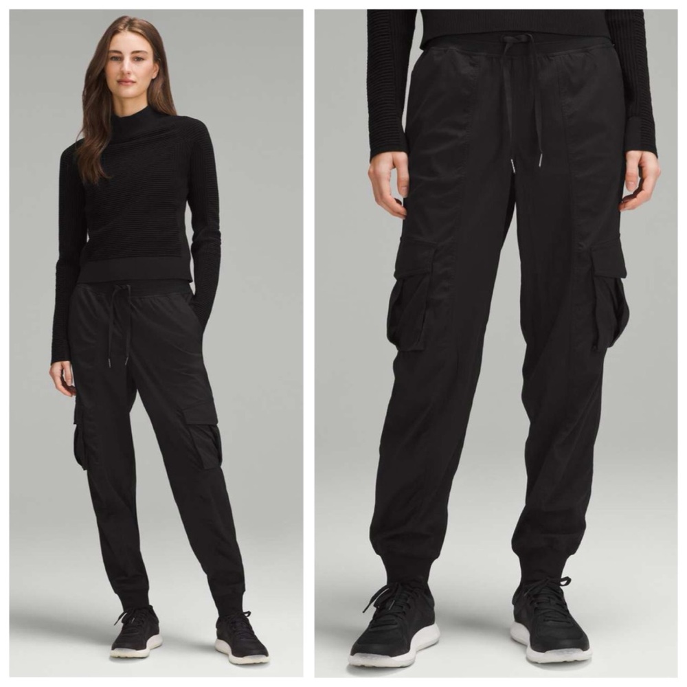 Lululemon Athletica Dance Studio Relaxed-Fit Mid-Rise Cargo Jogger, Black sz. XS